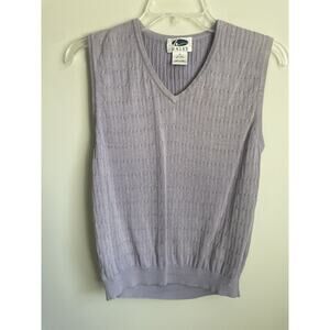 Haley Women's Golf Sweater Vest Medium Lavender Knit Spun Silk Cotton Ribbed